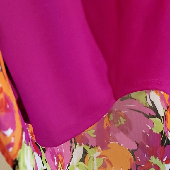 Sleeveless high-low red and pink dress - Picture 5 of 8